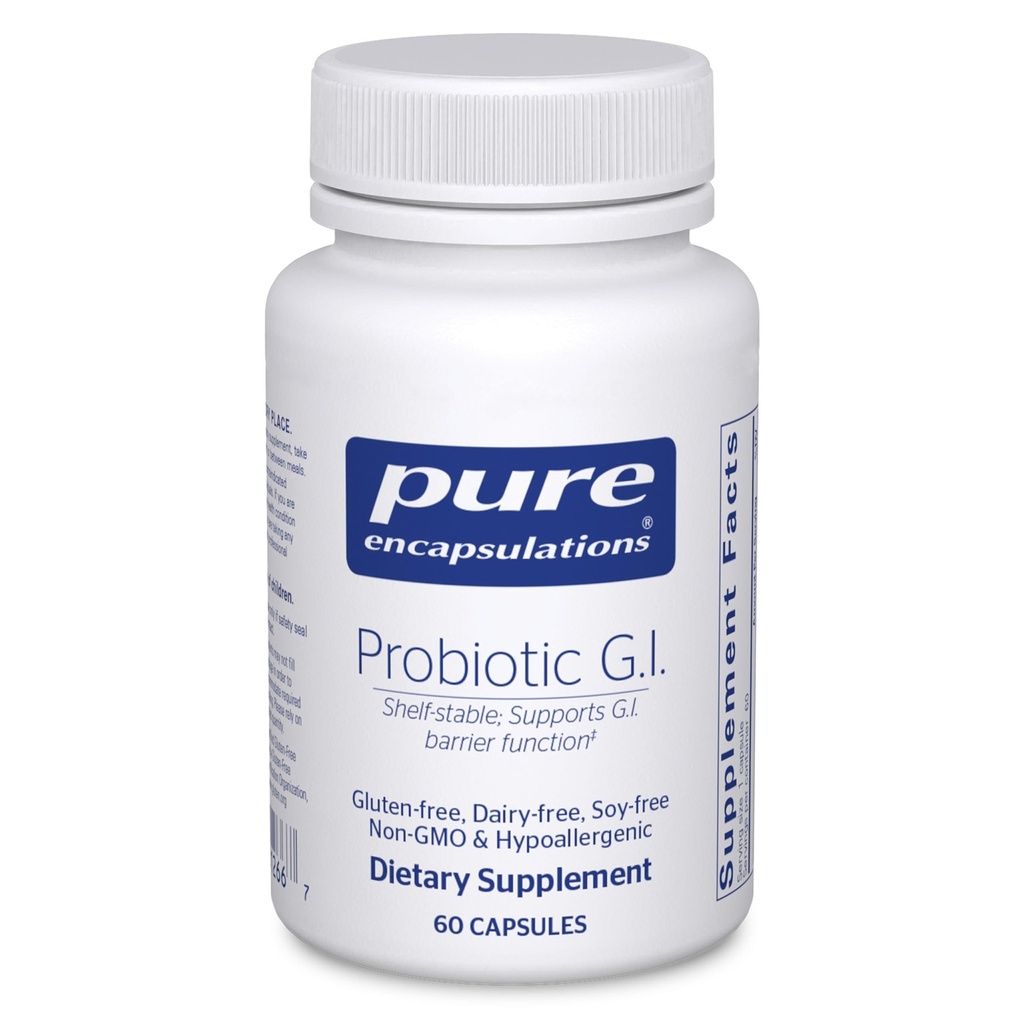 Čisté Enkapsulace Probiotické G.I. - Stabilní Probiotika pro střevní zdraví a gastrointestinální podporu - s Lactobacillus & Bifidobacterium - 60 Kapsle