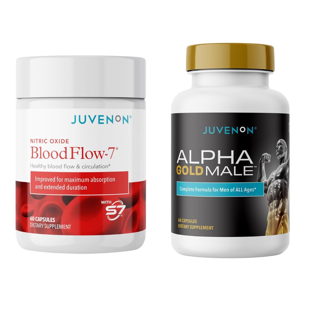 Juvenon BloodFlow-7 Příplatek oxidu dusnatého s nitrosiginem + Alpha Gold Male
