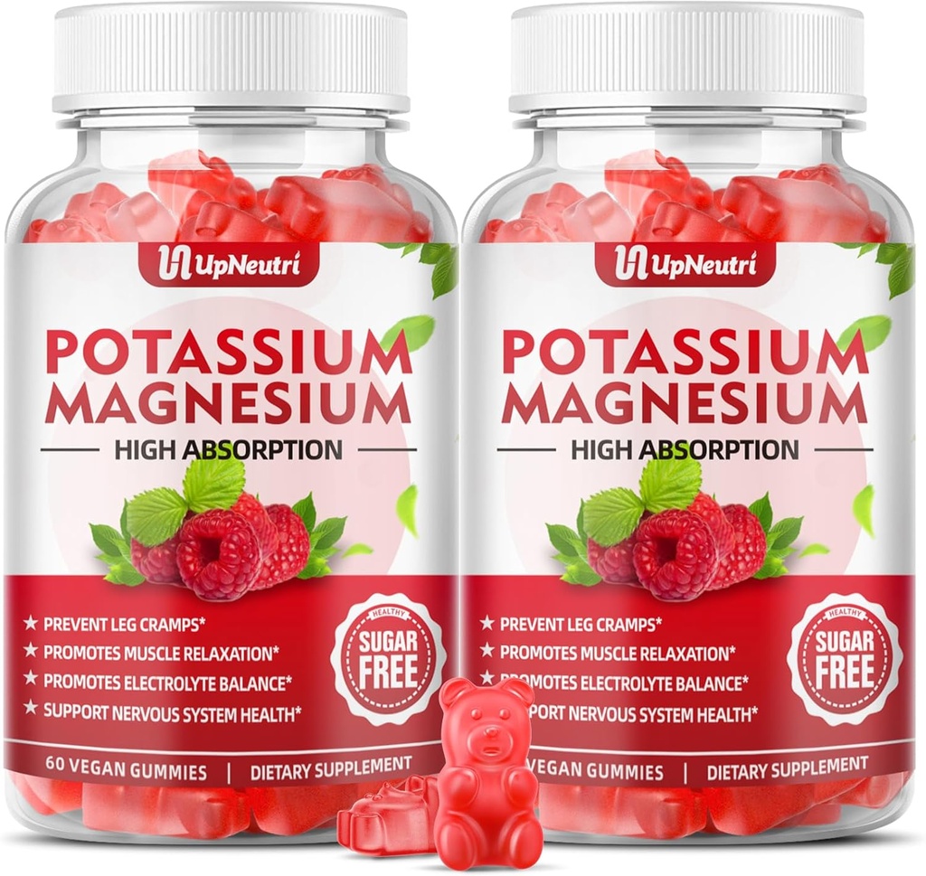 Draslík Magnesium doplněk gumy pro dospělé děti, Sugar- bez draslíku gumy podporuje nohy křeče & svalů a imunitního zdraví, vysoká absorpce hořčíku gumy Raspberry Flavor 120 Cts