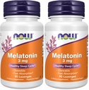 Nyní doplňky, Melatonin 3 mg, Free Radical Scavenger *, Zdravý spánkový cyklus *, 90 Žvýkací lengy (Balení po 2)