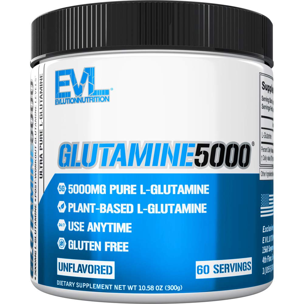 Čistý vegan L- glutamin prášek doplněk - Vylučování Nutriční Oxidy Nitric Booster 5g L glutaminový dodatek pro příspěvek cvičení obnovení posílené čerpadla Gut zdraví energie a imunity - bez příchutí