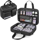 Damero Locking Pill Lahvička Organizátor, Medicine Storage Bag Medication Pořadatel Cestovní nosič Pouzdro pro velké Pill Lahvičky, Léky a lékařské dodávky, Černá