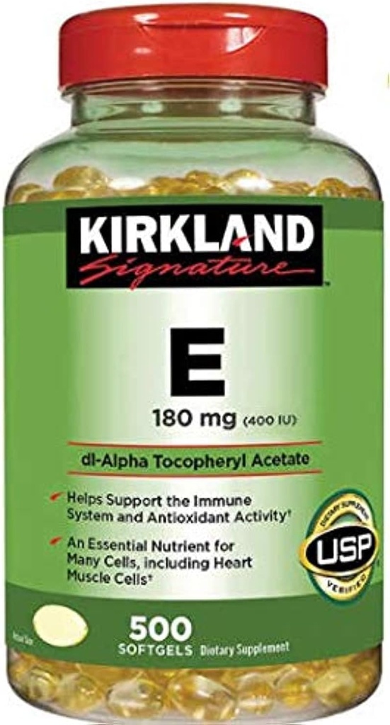 Podpis Kirkland Vitamin E 180mg, 500 Softgels