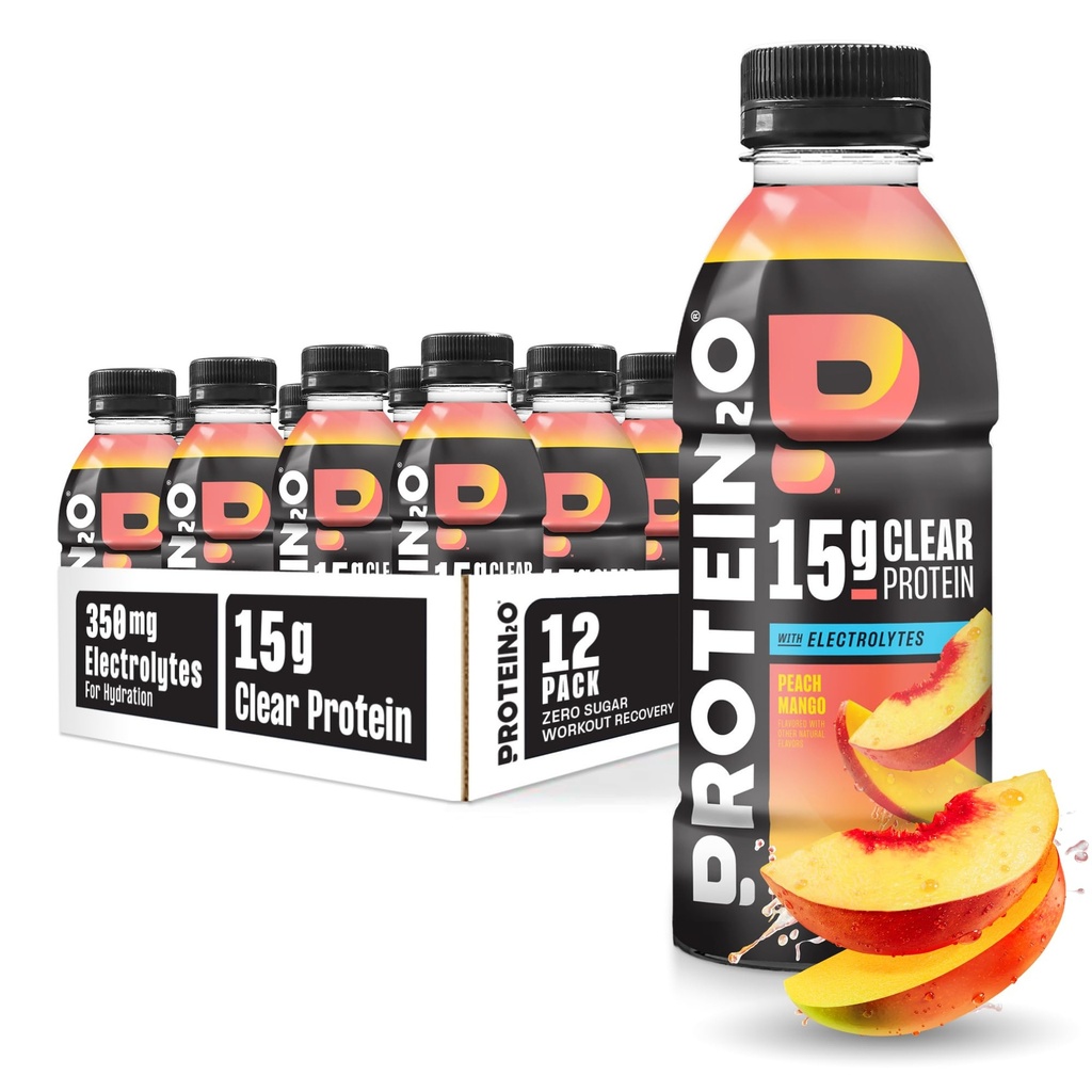 Protein2o 15g Bílkovinná voda z syrovátky, Peach Mango, 16.9 Oz Lahvička (balení po 12)