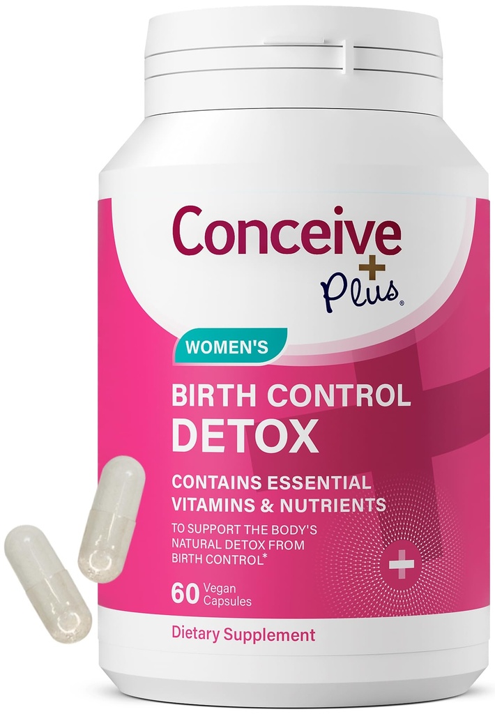 CONCEIVE PLUS Detox Control Detox Dodatek - Prenatální vitamíny nejlepší pro ženy - Podpora Hormonální bilance a ovariální zdraví - Základní pro ženy snaží početí - Dietní doplňky - 60 Kapsle