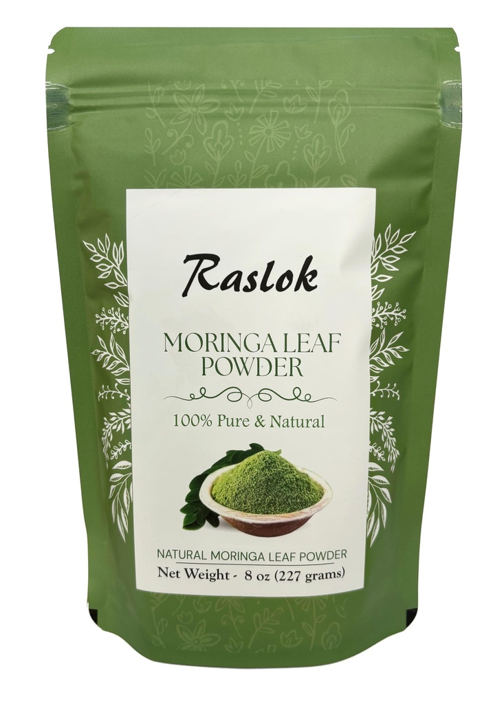 Moringa Powder 124; 100% Pure Moringa Leaf NO Stems Pfizer 124; Moringa Olivera Powder (8 Oz)