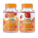 Živé vápník s vitaminem D + Prebiotický Vláknina 5g, Gummies Bundle - Velký Ochutnávka, Vitamin dodatek, Lepek zdarma, GMO zdarma, Žvýkací