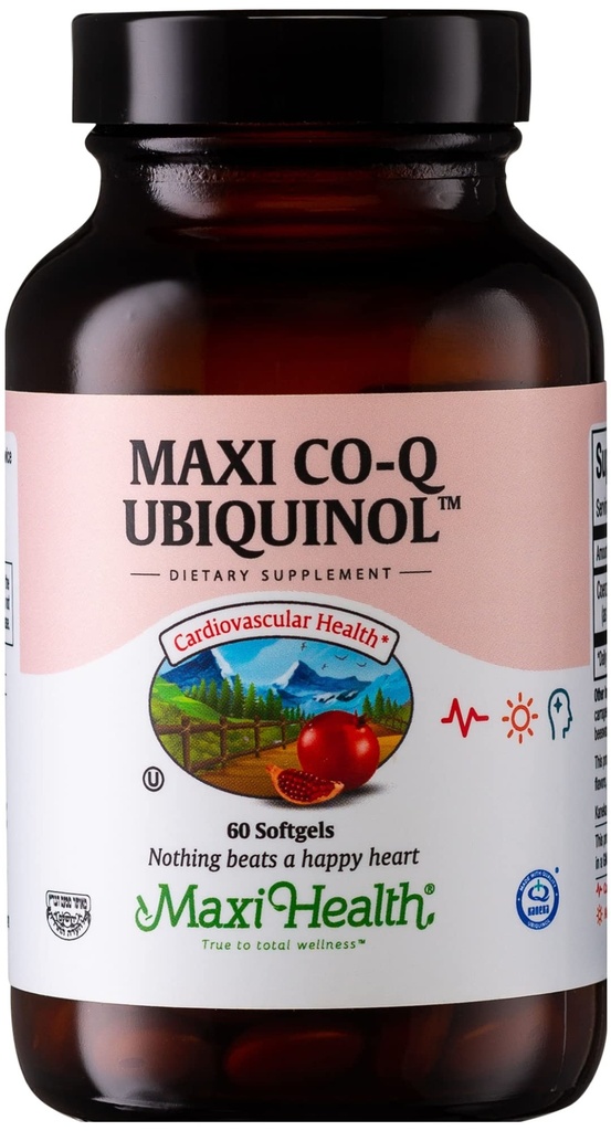 CoQ10 Ubiquinol - CoQ10 100mg Softgels - Kosher Co Q 10 dodatek pro kardiovaskulární zdraví - Superior Absorpce - Co Q10 dodatek Ubiquinol 100mg pro celulární energii - Coenzym Coq 10 (60 Počet)