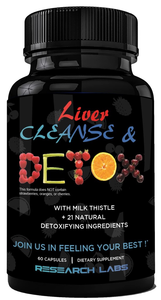 Výzkum Labs Doktor Doporučil Premium Játra Detox Cleanse & Support w / Mléko Thistle, Beet, Pampeliška. 23 mocných bylin...