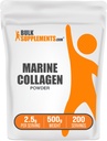 BulkSupplements.com Marine Collagen Powder - Marine Collagen Peptides dodatek, pro vlasy, kůži, a nehty - Hydyrolyzované & gluten zdarma, 2.5g na Serving, 500g (1,1 lbs) (balení po 1)
