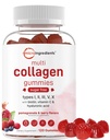 Micro Ingredients Multi kolagen Peptidy, 120 Collagen Gummies PHAR124; Typ I, II, III, V, X Protein s biotin, Hyaluronic Acid, & Vitamin C Complex PHAR124; Pomegranát & Berry ochucený PHAR124; Cukr zdarma, Non- GMO