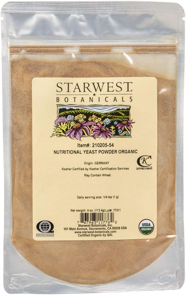 Organický nutriční kvasinkový prášek - 4 oz