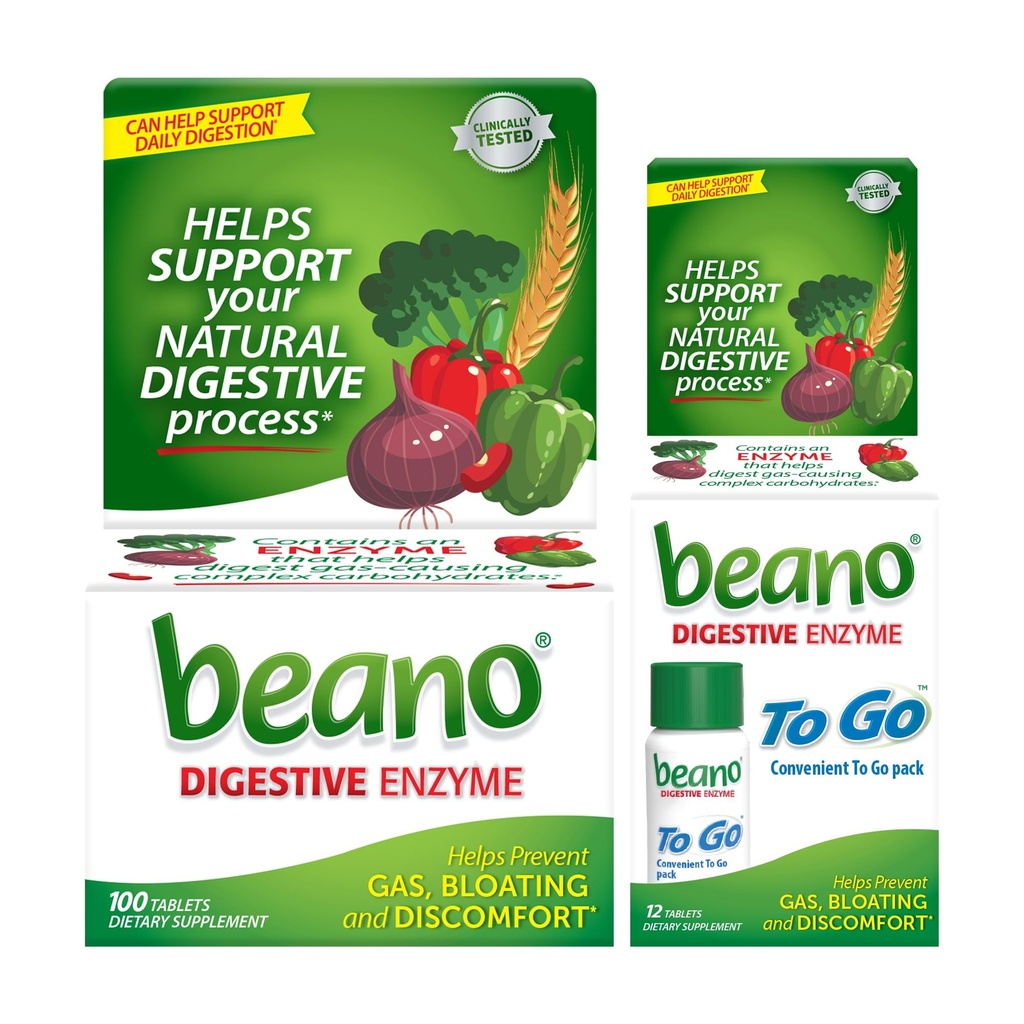 Beano Extra síla 100ct & Beano do Go Pocket Pack 12ct