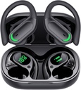Bezdrátové sluchátka Bluetooth 5.4 Sluchátka, 96hrs Playtime, Bezdrátové nabíjení Pouzdro LED displej, Přes uši sluchátka, ENC hluk Cancelling, Hi-Fi Sound, IP7 Vodotěsné, pro sportovní cvičení (Deep Black)