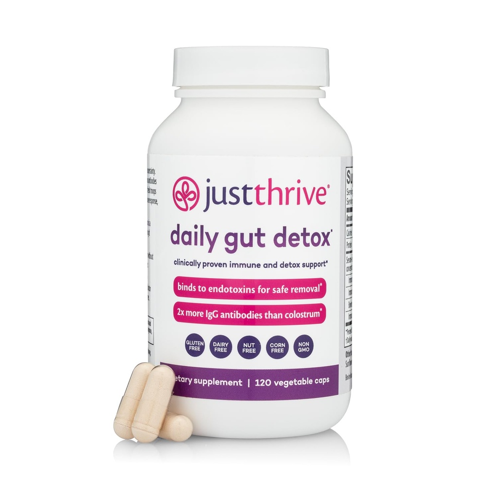 Just Thrive - Ultimate IgG - Kompletní doplněk imunitní podpory - Detox Formule, 120 Zeleninové kapsle