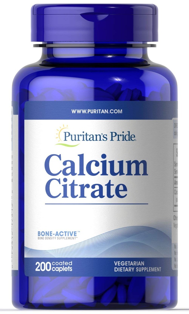 Puritan 's Pride vápník Citrát 200 Mg, 200 Počet