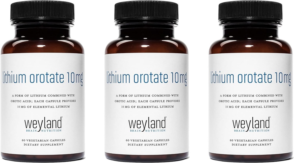 Orotace lithia 10 mg (3 lahve), 180 Vegetariánských tobolek