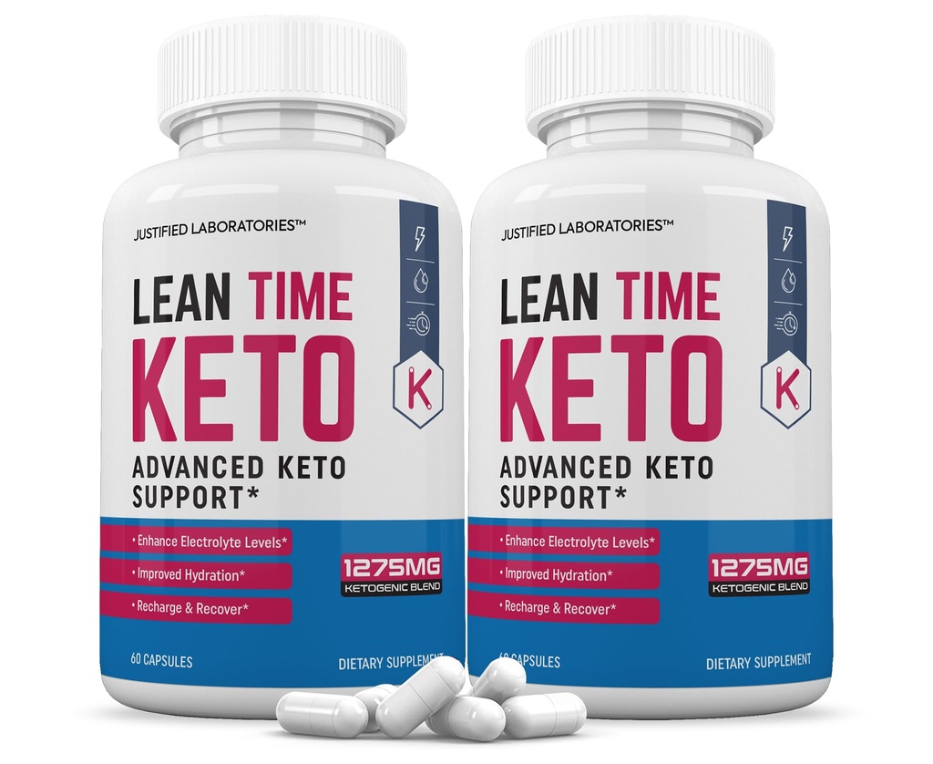(2 Pack) Lean Time Keto pilulky 1275MG Nový & lepší vzorec obsahuje jablečný ocet extra panenský olivový olej prášek zelený čaj list 120 Kapsle