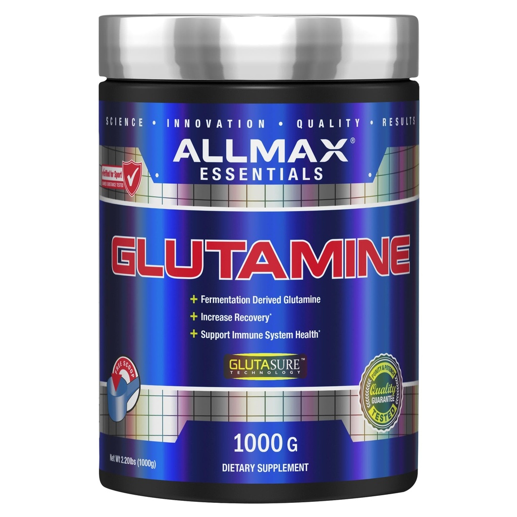 ALLMAX Nutrition L - Glutamin prášek, Muscle Recovery Formule, gluten zdarma, Vegan, 1000 Grams