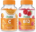 Živý vitamin C 750mg + Vitamin B12, Gummies Bundle - Great Toasting, Vitamin dodatek, Lepek zdarma, GMO zdarma, Žvýkací žlab