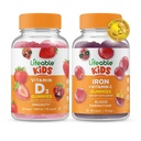 Živý vitamín D Děti + Železo a vitamín C Děti, Gummies Bundle - Velký Ochutnávání, Vitamin dodatek, Lepek zdarma, GMO zdarma, Žvýkací Gummy