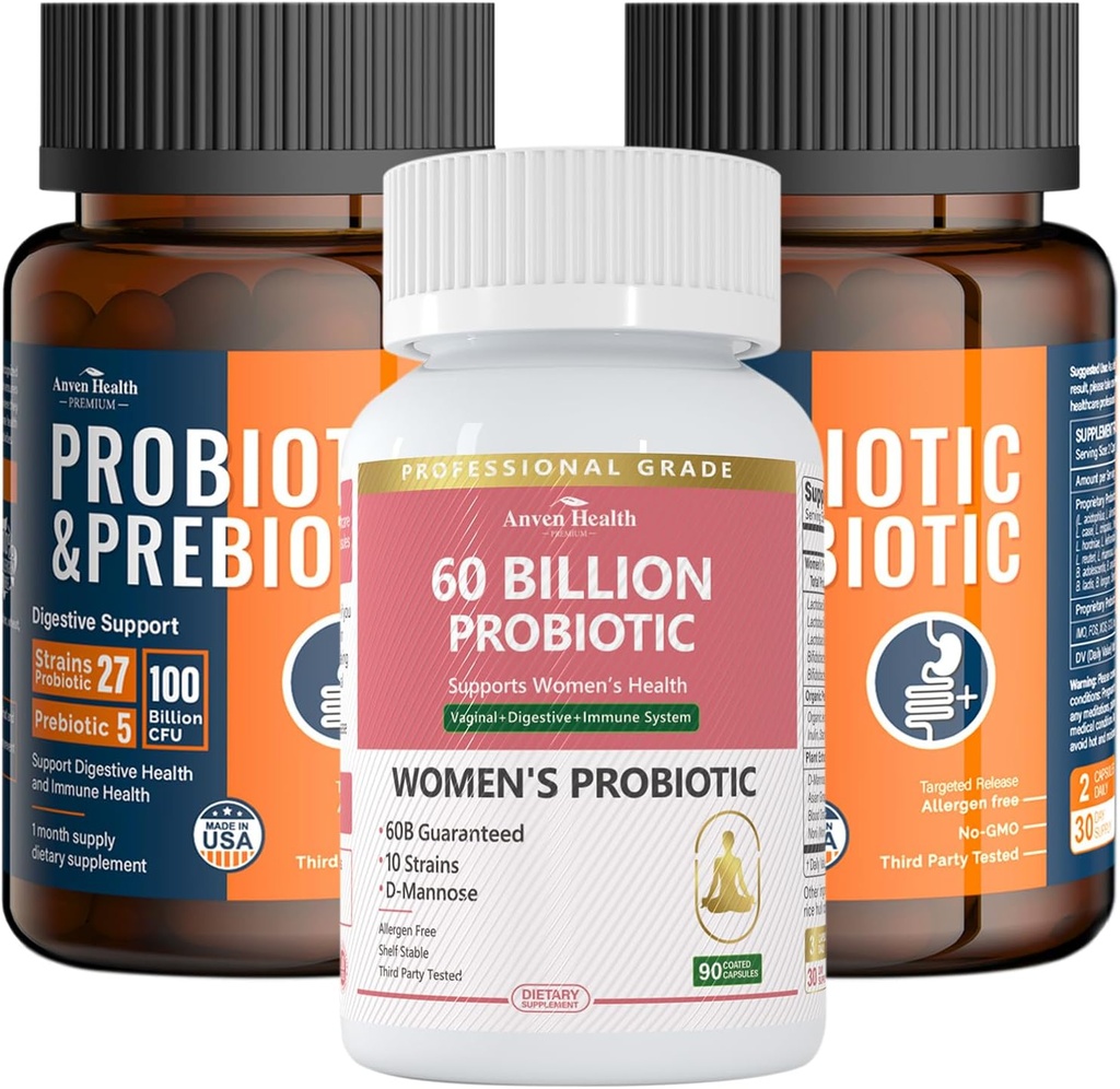 Kompletní Gut & Digestive Health Bundle pro celou rodinu: 100 miliard Probiotika + Ženy Probiotika