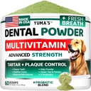 Pokročilý psí zubní prášek, osvěžovač dechu s multivitaminem, čištění zubů psa, špatný dech & tartar a plaque Off Remover pro psy Probiotika laboratoř co, Pet Oral Care - Vitamíny a doplňky