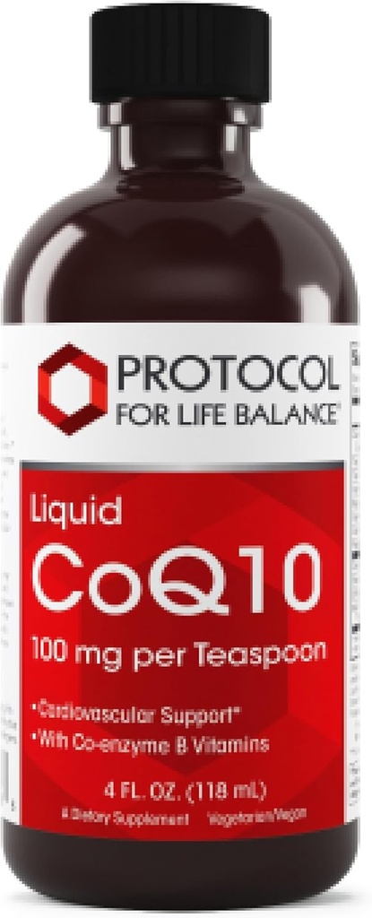 PROTOKOL PRO LIFE BALANCE Liquid CoQ10 - pro srdeční zdraví - Antioxidanty Nutriční dodatek - s vitaminem B6 & B12 - NAD & D-Ribose - Energy Production - 4 fl oz