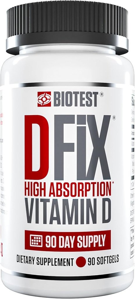 Biotest D Fix - 5000 IU Vysokoabsorpční vitamin D3, 90 Podání - 90 Softgels