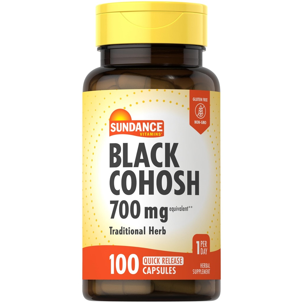 Sundance Black Cohosh 700mg FLA124; 100 Rychlé uvolnění Kapsle 124; Tradiční Herb FLA124; Non-GMO a gluten zdarma dodatek