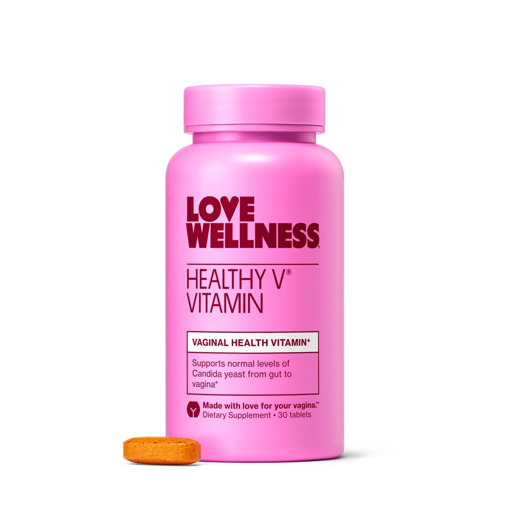 Láska Wellness Zdravý V Vitamin 124; Ženské Vaginální Zdraví Dodatek 124; Rovnováha pH, Gut zdraví a imunitní podpora Dodatek 124; Rovnováha Candida kvasnice s kurkumou, Česnek & Kokosový olej 124; 30 Počet