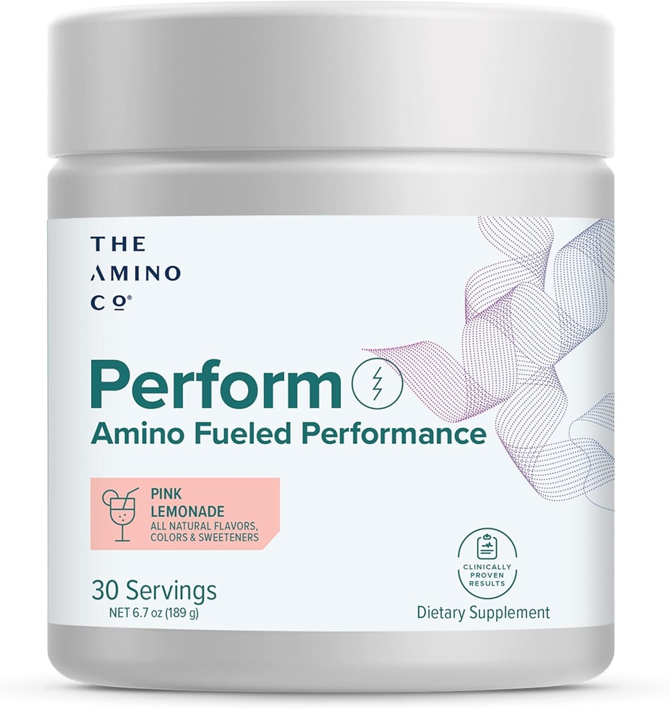 Amino CO - Perform Pre- Workout Powder with EAA, Stevia- Sweeced Energy Support for men & Women - Pink Lemonade (6.7 oz)