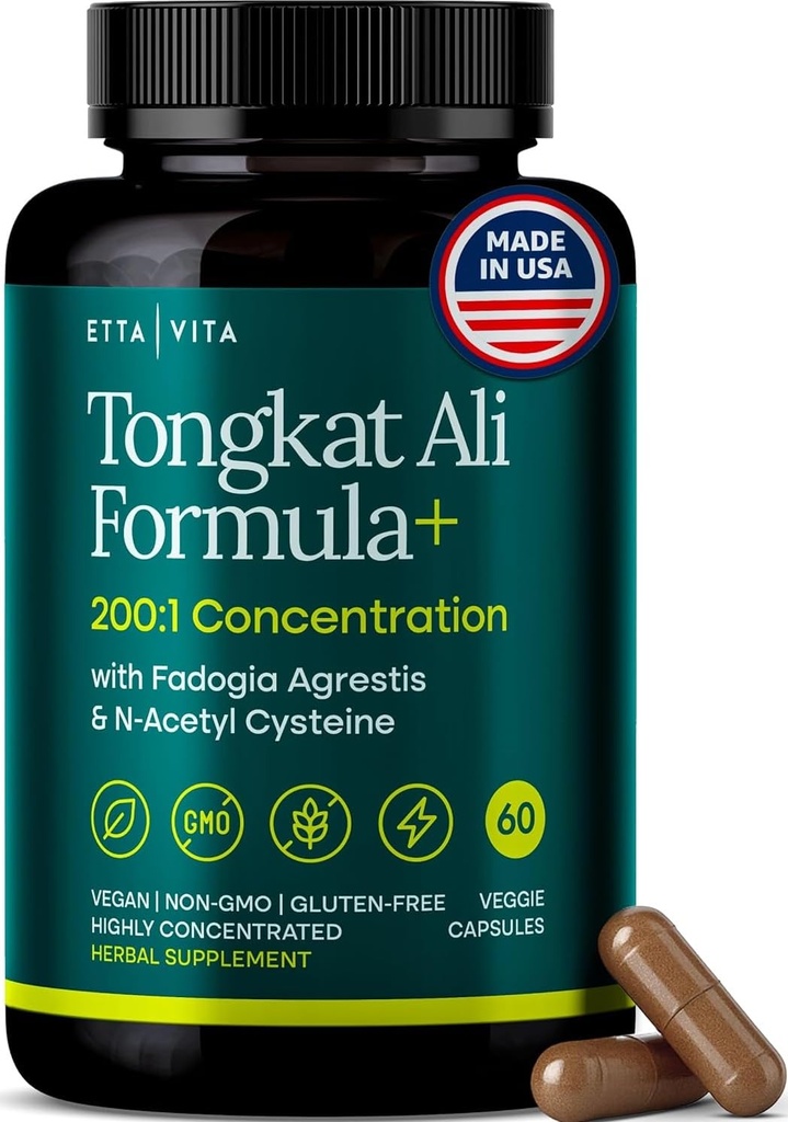 Potent Longjack - Tongkat Ali & Fadogia Agrestis dodatek pro muže & Womens Energy, T podpora, Lean Muscle Growth & Recovery, Hormonální bilance, Pre- cvičení s Vegan NAC Játra Detox & Cleanse