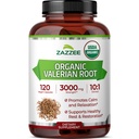 Zazzee USDA Organic Valerian Root 10: 1 Extract, 3000 mg Síla, 120 Vegan Kapsle, 4 Měsíční dodávky, Valeriana officinalis, 10X Potency, 100% Vegetarian, All- Natural, Non- GMO, Made in USA