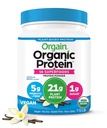 Orgain Organic Vegan Protein + 50 Superfoods Powder, Vanilla Bean - 21g Plant Based Protein, 8g Prebiotic Fiber, No Lactosa Ingredients, Gluten Free, No Add Sugar, 1.12 LB (Balení květen Vary)