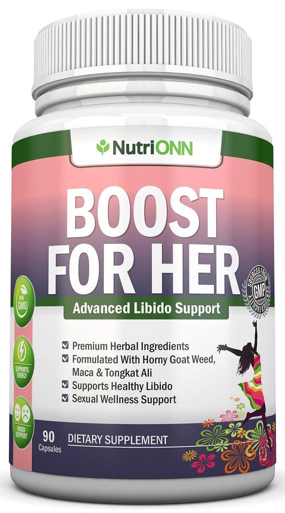 Boost pro její Libido Booster pro ženy - Aktivuje a zlepšuje Libido - Mood & Desire Boost - Non- GMO - Všechny přírodní bylina Afrodiziac - S nadrženým kozí trávou, Maca, Tongkat Ali & Tribulus - 90 Kapsle