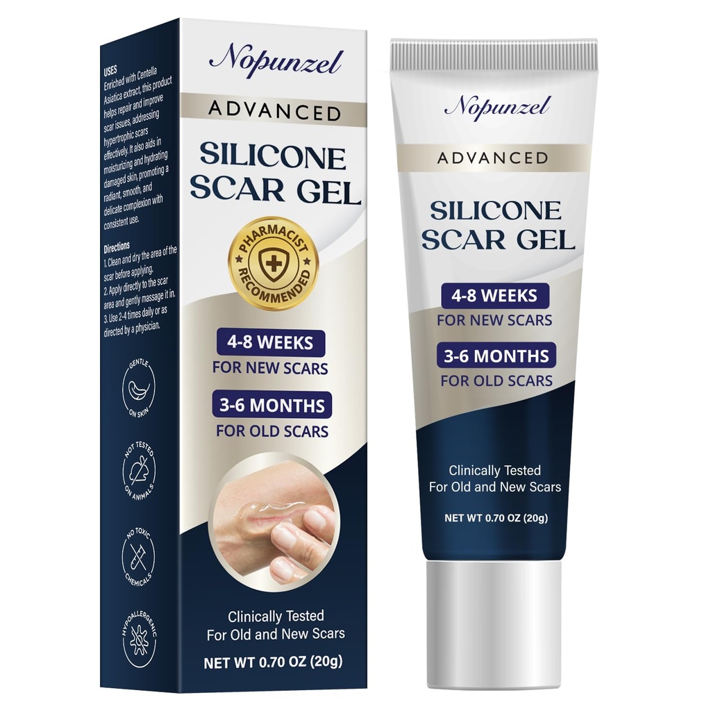Silikonový Jizva Gel: Silikonový gel pro Jizvy - Zlepšit vzhled Jizvy pro staré a nové Jizvy - Zdravotnický stupeň Silikonový - Pokročilý Jizva Gel - Skaldy - Operace - Zranění - Stitches - Burns - 20g