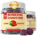 Doplněk k Berberine 1500mg s rozpustným fiberem, B1, B3 & B6, bez cukru Berberine HCL Gummies, Activitor vysoké biologické dostupnosti AMPK pro Mętâbõlism Balanced, Daily Digestive & Body Mânâgęmęnt, 60 Cts
