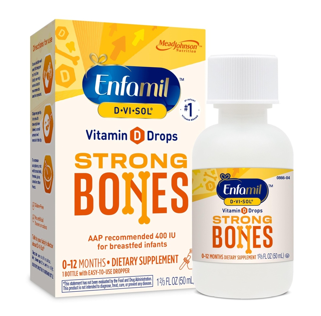 Enfamil Baby vitamin D- Vi- Sol tekutý vitamin D kapky, podporuje silný vývoj zubů & kosti, 50ml láhev
