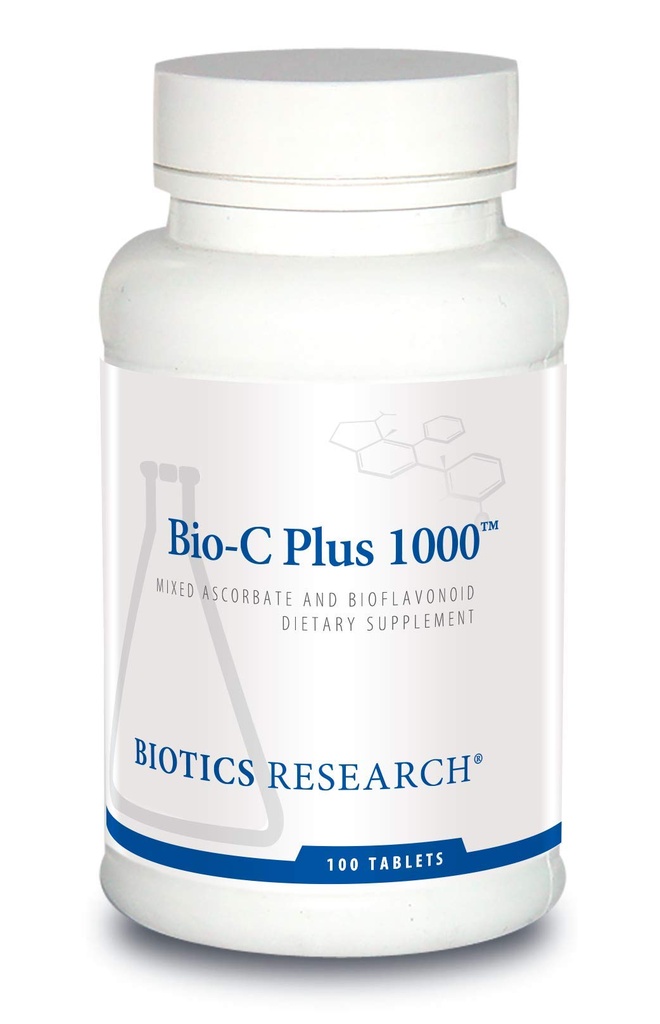 Biotika Výzkum Bio C Plus 1000 Antioxidant, Vysoká potence, Bioflavonoidy, Podporuje zdravé imunitní reakce, Builds Collagen, Zdravá kůže, Chrupavka a společná podpora 100 Tablety