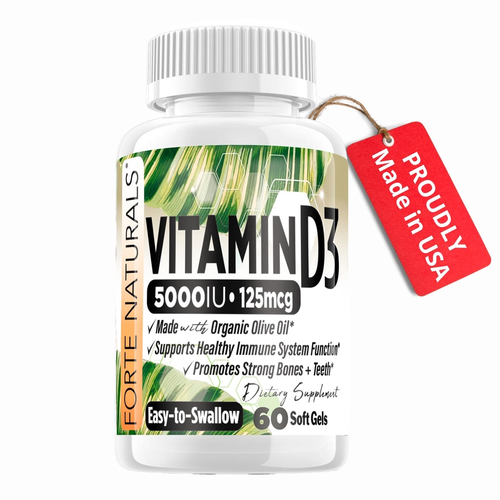 Vitamin D3 5000 IU dodatek 125 mcg měkké gely speciálně pro citlivé Stomachs doplňky s organickým olivovým olejem Nejlepší vitamín D3 dodatek pro ženy a muže vyrobené v USA