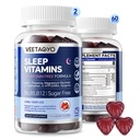 Melatonin Free 5-HTP GABA dodatek gumy pro dospělé a děti 12 + s L- Theanin, Magnesium Glycinát, L- tryptofan, Apigenin - Cukr zdarma, Jahodová Flavor, Vegan, 120 Počet