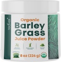 Teaveli Organic Barley Grass Juice Powder- Raw, Utah Grown Barley Grass Juice Extract for Detox- Complements Wheatgrass Juice- Made in USA Without Gluten, Additives or Preservatives - 8 oz (226 Grams)