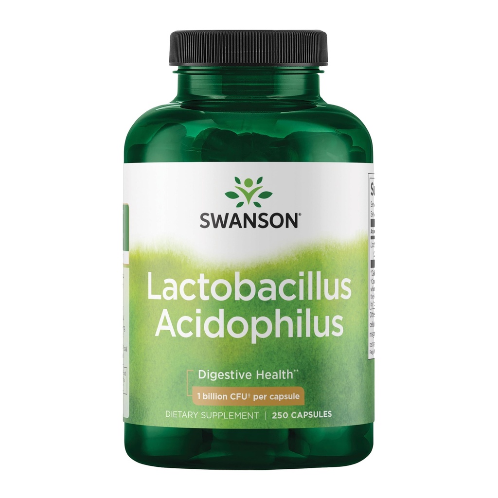 Swanson Lactobacillus Acidophilus Probiotic pro dospělé hledá denní stravovací a Bowel zdravotní podporu s 1 bilion CFU - Acid- Resistent (250 Kapsle)
