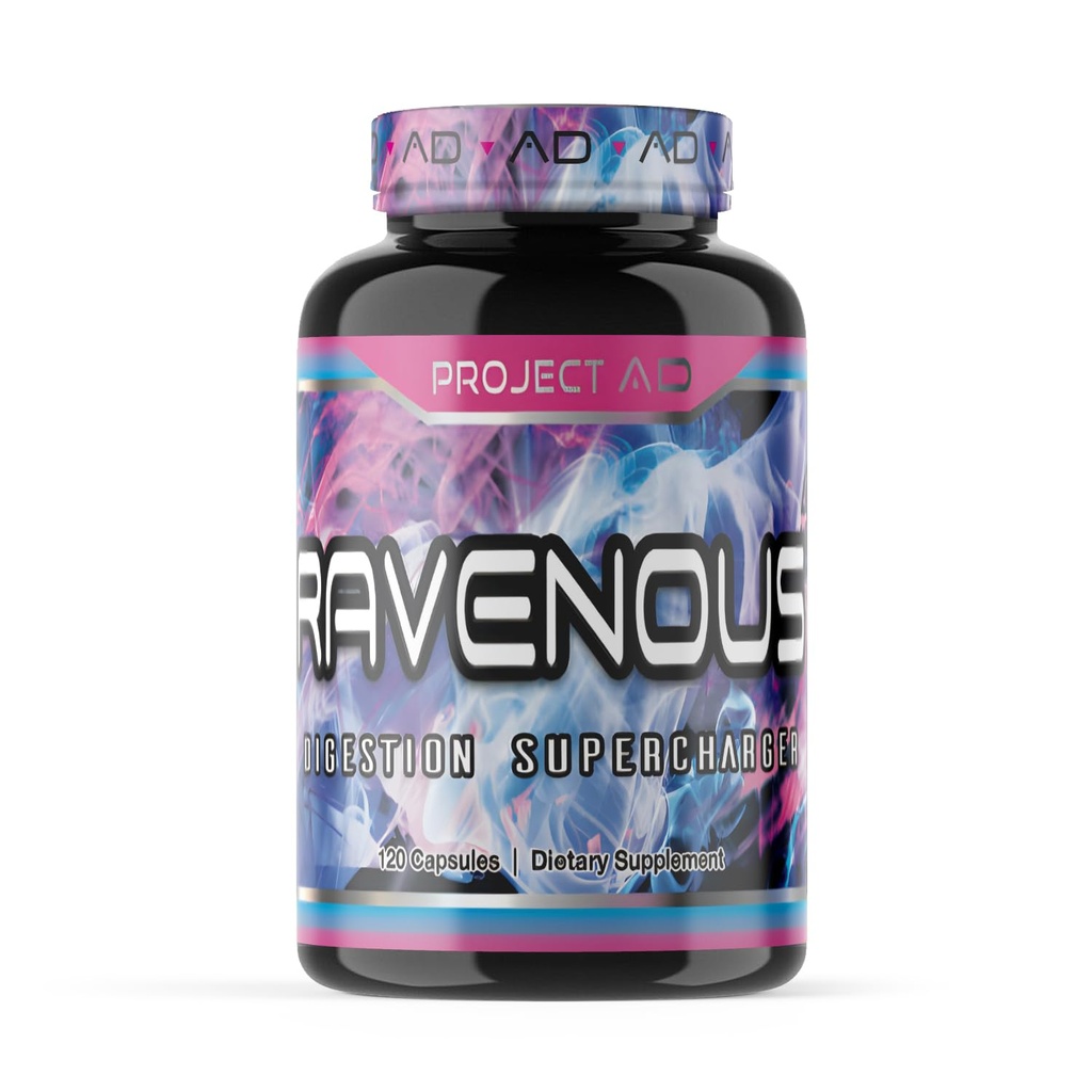 Projekt AD Ravenous, Bulking Supernabíječka, Zlepšuje obnovu, pomáhá snížit plyn, Ideální pro sportovce (120 Kapsle)