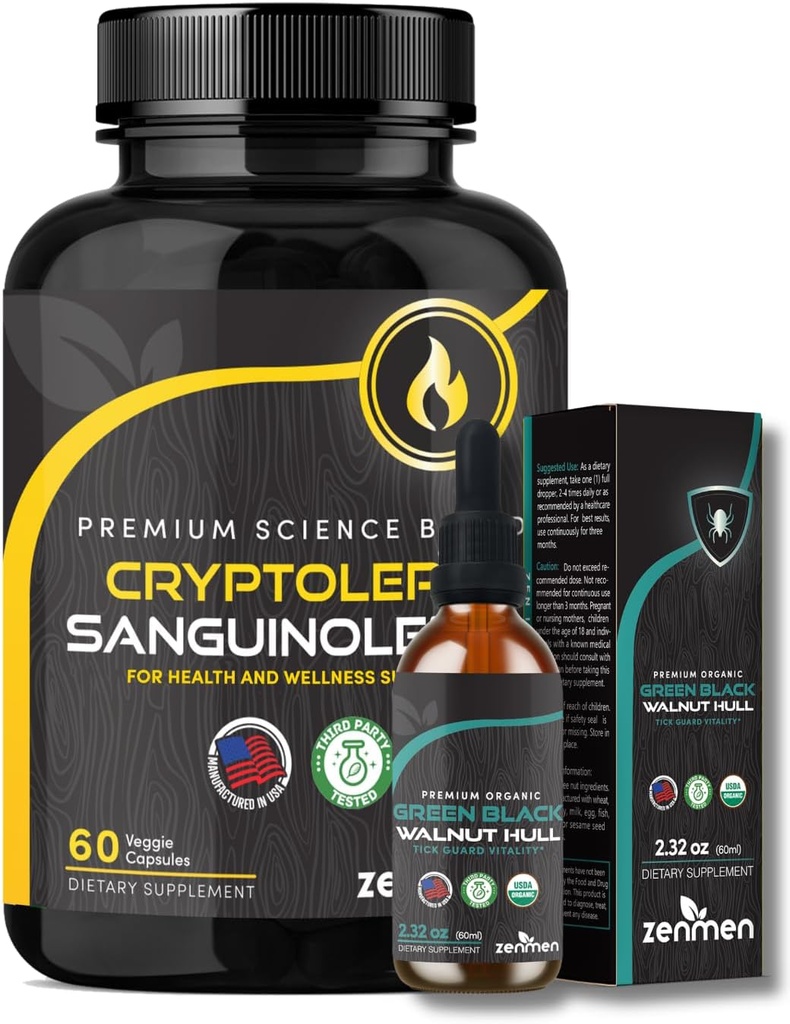 Zenmen Imunitní Support Bundle: Green Black Walnut Tincture and Cryptolepis Sanguinolenta Kapsle