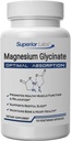 Superior Labs Magnesium Glycinate 1250 mg, High- Absorpce, Pure Non- GMO, Podporuje kvalitní spánek, Easy Svalové křeče, kosti a srdce zdraví, 120 Veg Caps