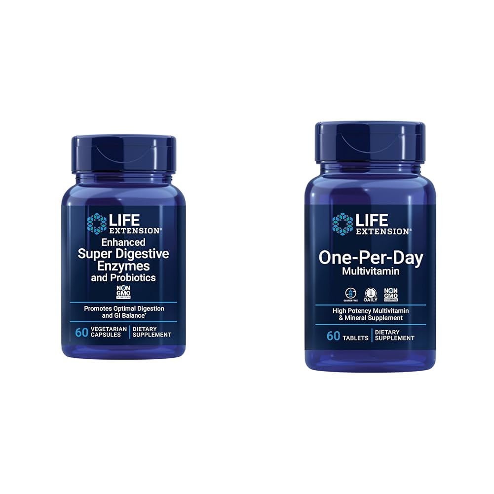 Life Extension Enhanced Super Digestive Enzymy & Probiotika 60 Vegetariánské kapsle a One- Per- Day Multivitamin 60 tablet