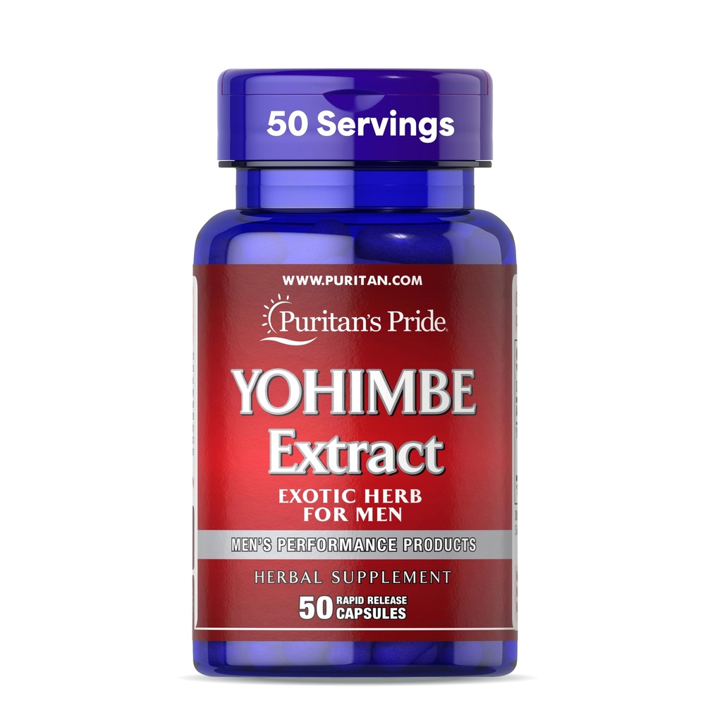 Puritan 's Pride Yohimbe Exotic Herb for Men 250 mg (1000mg Ekvivalentní), Dietní dodatek, 50 Rychlé uvolnění kapsle