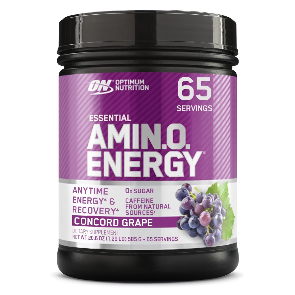 Optimum Nutrition Amino Energy - Předcvičení se zeleným čajem, BCAA, aminokyseliny, Keto Friendly, Green Coffee Extract, Energy Powder - Concord Grape, 65 Servings (Balení květen Vary)